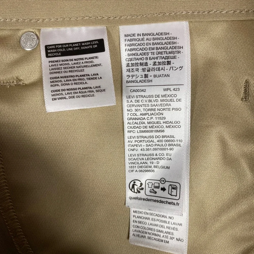Levi Strauss 511 Slim Fit Engineered for Movement Performance Pants Men 30 Khaki